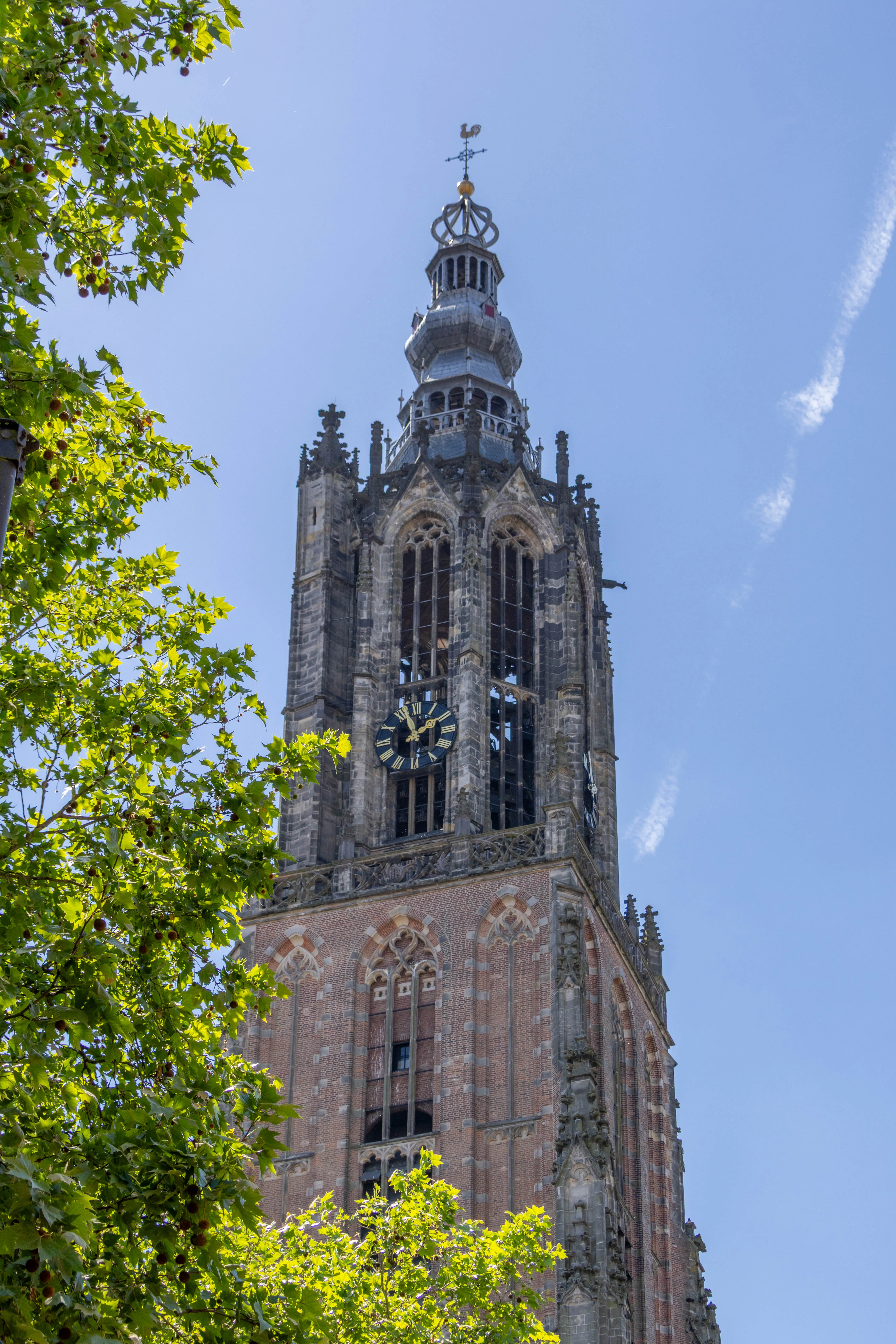 De Onze Lieve Vrouwetoren boven de daken van Amersfoort