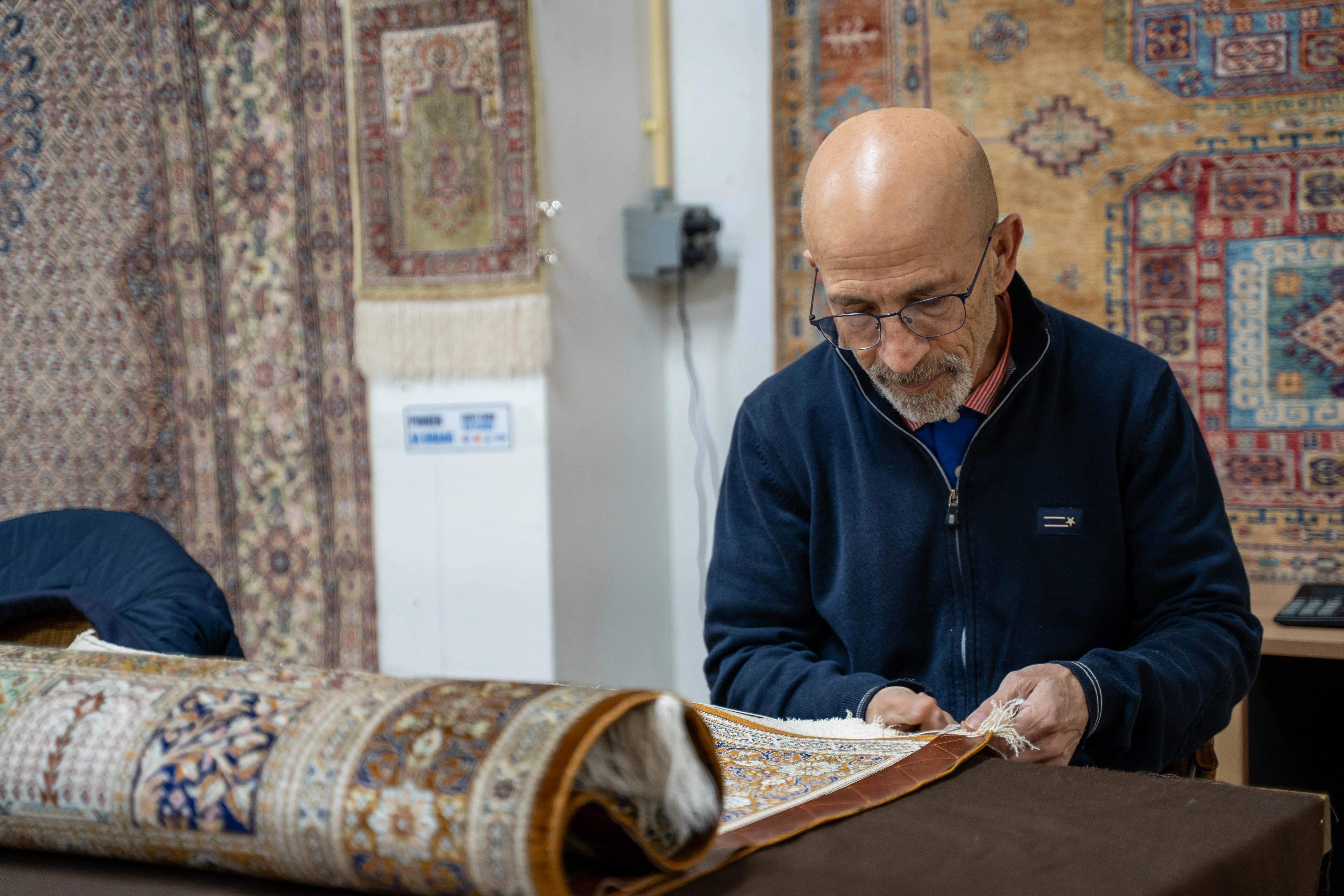 Detail van handwerk tijdens de Textiel Route